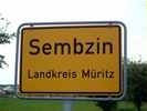 Ortseingangsschild von Sembzin